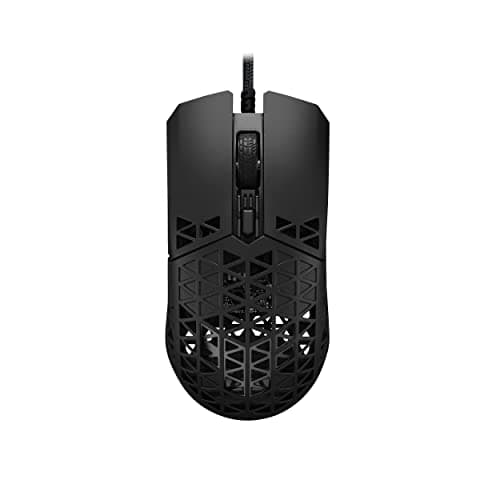 ASUS TUF Gaming M4 Air Lightweight Mouse | 16,000 dpi Sensor, Programmable Buttons, 47g Ultralight Shell, IPX6 Water Resistance, Gaming Paracord and Low Friction PTFE Feet, Black