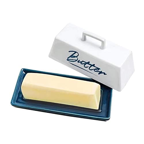 Butter dish with lid , butter dish container for countertop one stick of butter. The textured tray butter keeper for non slip storage. keep the butter fresher (DM)