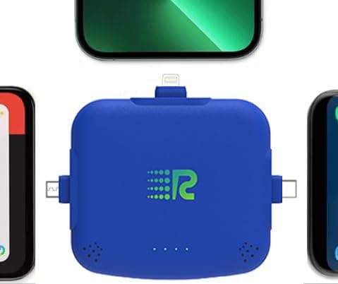 Rush Charge Universal COMET Portable Power Bank – 3200mah, 2.1A High-Speed Fast Charging - Apple Lightning, Type C, Micro-USB Charges 3 Devices at a Time Pre-Charged Compatible with iPhone 17 16 15 14 6