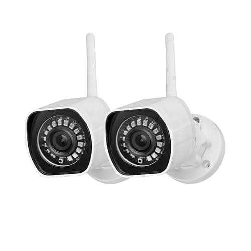 Zmodo Outdoor Security Camera Wireless (2 Pack), 1080p Full HD Home Security Camera System, Works with Alexa and Google Assistant, Silver (ZM-W0002-2)