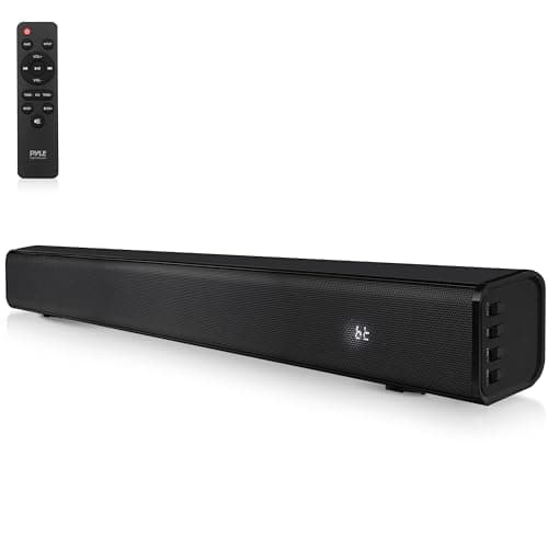 Pyle Home Theater Soundbar Speaker - Wave Base Streaming Tabletop Stand Mount TV Digital System with AUX/Digital Optical Audio Connector Jacks/USB Port, HDMI /ARC, Full Sound Reproduction