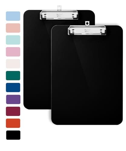 Mr. Pen- Plastic Clipboard, 12.5" x 9", 2 Pack, Black Clipboard Plastic, Low-Profile Metal Clip with Retractable Hanging Hole 8