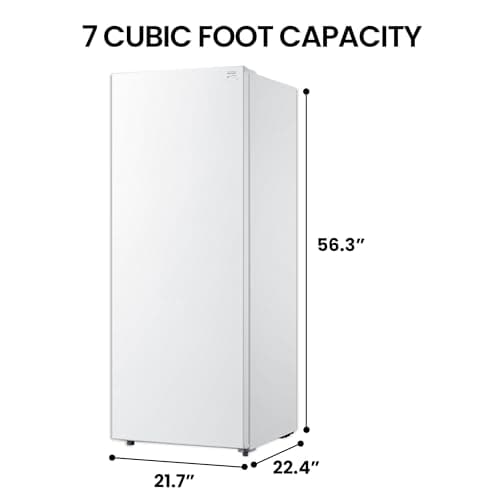 Kenmore Upright freezer - Convertible Refrigerator/Freezer, 5 Shelves, Garage Ready, Meat Storage,Auto Defrost, Congelador For Home, Apartment, Cottage, Basement, Dorm, 7.0 Cubic Feet Capacity White 7