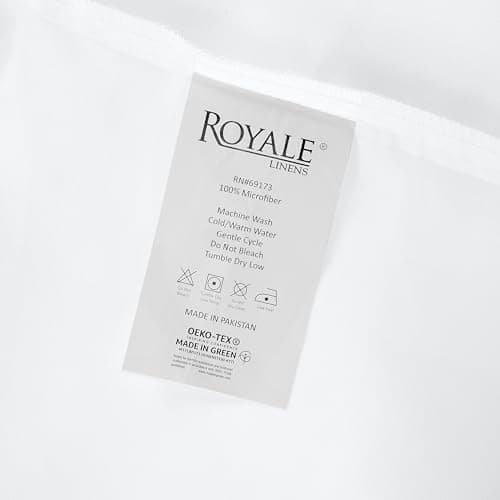 Royale Linens 2 Pack Fitted Sheet - Elastic Sheets - Twin Fitted Sheet Only - Soft & Breathable - Brushed 1800 Microfiber - Stain Resistant- Hotel Quality Deep Pocket Stretches Up to 16" (Twin, White) 9