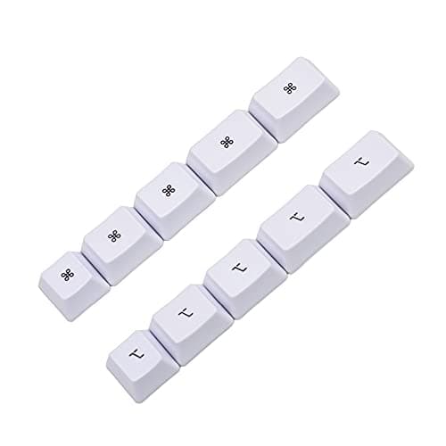 YMDK Carbon Godspeed White OEM Profile PBT Dye Sub Keycaps Mac Keycaps for Cherry MX Mechanical Keyboard (White)