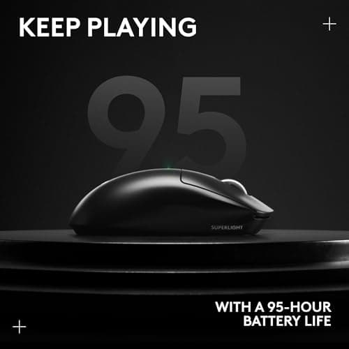 Logitech G PRO X Superlight 2 Wireless Gaming Mouse, 60g Pro-Grade with 5 Programmable Buttons, 44k DPI Sensor, 8kHz Report Rate, USB-C Charging for PC/Mac - Black 13
