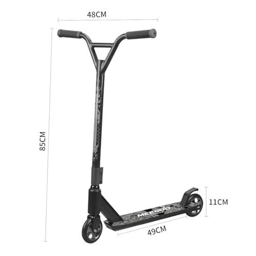 MEE GOO Pro Freestyle Scooter - Lightweight Aluminum Deck, 110mm Wheels ABEC-10 Bearings, Supports 220 lbs, for Skate Park Tricks BeginnersTeens&Adults(Grey-NEW) 5