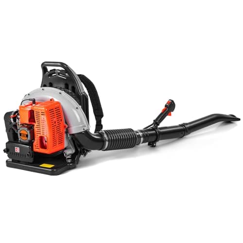 HTK Gas-Powered Backpack Leaf Blower - 63CC 2-Stroke Engine, 665CFM High-Velocity Airflow - Ergonomic Design for Efficient Lawn & Debris Clearing