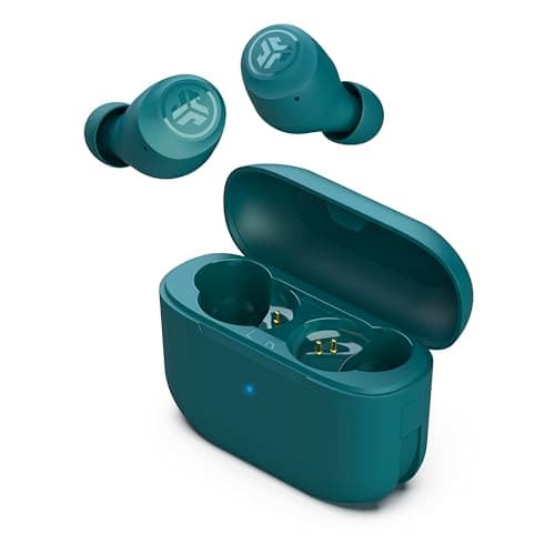 JLab Go Air Pop True Wireless Earbuds, in Ear Headphones, Bluetooth Earphones, Ear Buds with 32H Playtime, Bluetooth Earbuds with Microphone, USB Charging Case, Dual Connect, EQ3 Sound, Teal