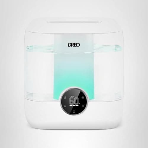 DREO 6L Top Fill Humidifiers for Bedroom, 60H Runtime 28 dB Quiet Supersized Cool Mist Air Humidifiers for Large Room, Baby Nursery, Plant, Indoor, Night Light, Easy to Clean, Precise Humidity Control 9