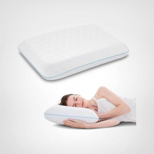 EGOHOME Bed Pillow Standard Size - Memory Foam Made in USA - for Side, Back and Stomach Sleepers, Neck Support with Washable & Removable Cover, Medium Soft, 1 Pack 10