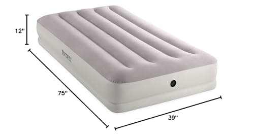 Intex 64177E Dura-Beam Standard Prestige Mid-Rise Air Mattress: Fiber-Tech – Twin Size – Quickfill USB Air Pump – 12in Bed Height – 300lb Weight Capacity 8