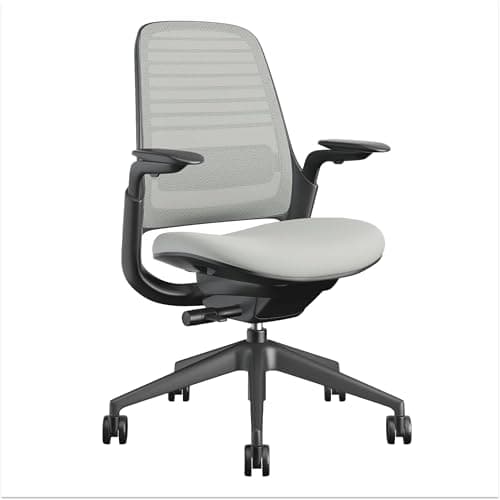Steelcase Series 1 Office Chair - Ergonomic Work Chair with Wheels for Carpet - Helps Support Productivity - Weight-Activated Controls, Back & Arm Support - Easy Assembly - Nickel
