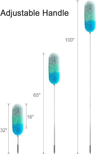 BOOMJOY Microfiber Feather Duster with 100 inches Extension Pole, Dusters for Cleaning High Ceiling, Fan, Blinds, Furniture 6