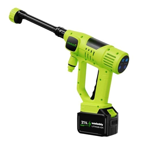 Wadaddy Cordless Pressure Washer, 900PSI Portable Power Washer with 3.0 Ah Battery, 6-in-1 Nozzle, 10 Speed Adjustment/Battery Level Display, Portable Pressure Washer for Car/Garden/Floor/Yards