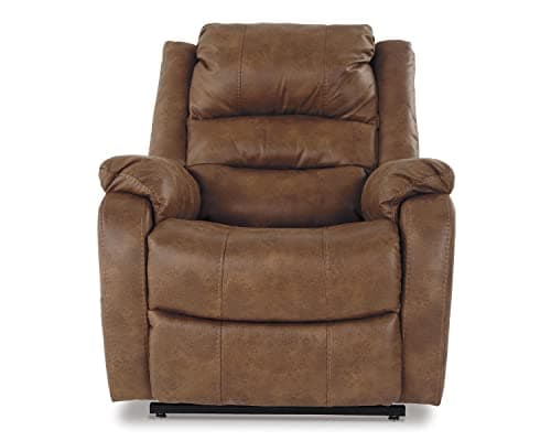 Signature Design by Ashley Yandel Faux Leather Electric Power Lift Recliner for Elderly, Brown 10