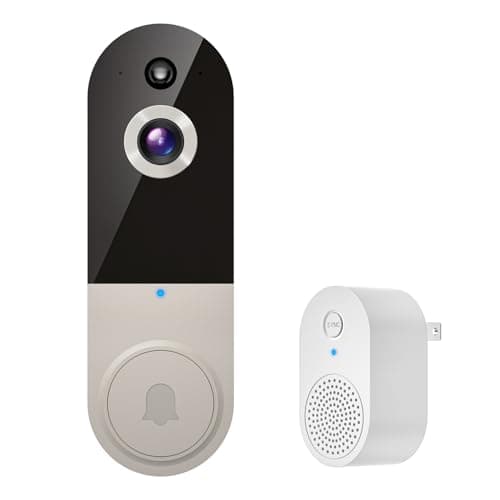 BoilNano 1080P Video Doorbell Camera Wireless, Cloud Storage, Live View, 2-Way Talk, Night Vision, 2.4Ghz WiFi Only, Indoor Surveillance, Real-Time Alert (Linen)