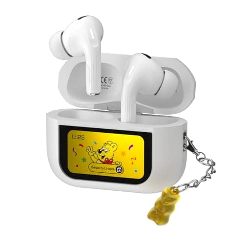 DCHK Haribo Wireless Earbuds with LCD Touchscreen Case, Bluetooth 5.4 TWS, Noise Cancelling, 13mm Bass Driver, IPX4, Gummy Bear Style