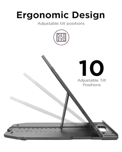 Lenovo 2-in-1 Laptop Stand - Adjustable, Portable, Foldable, Ergonomic, Non-Slip, Compatible with Laptops up to 15" and Cell Phones, Ideal for Travel 6