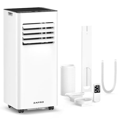 ZAFRO 8,000 BTU Portable Air Conditioners, 4 Modes Portable AC Unit with Fast Cooling/Energy Saving/Remote Control/24Hrs Timer for Bedroom/Dorms/Indoor Rooms, White