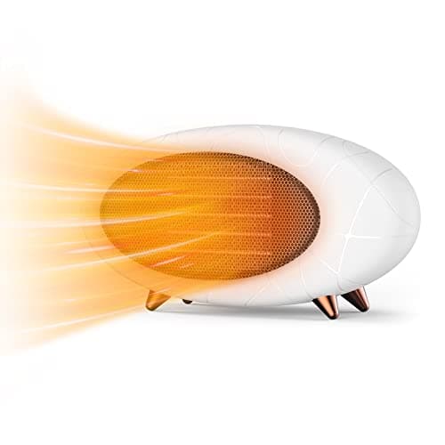 PRSOOY Desk Heater,600W Energy Efficient Small Desk heater for Indoor Use,PTC Fast Heating Ceramic Space Heater for Bedroom Home Office Indoor Use(White)