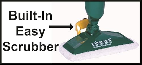 Bissell Commercial-BGST1566 Steam Mop Power Steamer, 12.5" wide, comes with Two soft pads for every day and one scrubby pad for heavy messes,Green 6