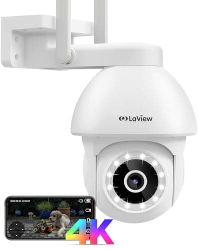 LaView 8MP Security Camera Outdoor Wired Starlight Color Night Vision,4K Cameras for Home Security AI Human Detection & Auto Tracking, IP65 Outdoor Camera 2-Way Audio, US Cloud, Compatible with Alexa