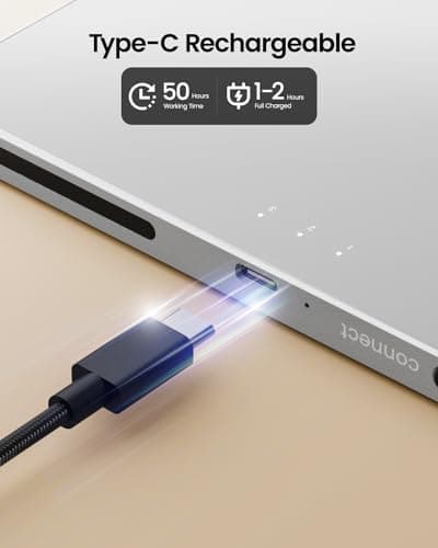 ProtoArc Bluetooth Trackpad for Windows 10/11, T1 Plus Large High-Precision Touchpad, Wireless Trackpad Mouse with Multi-Gesture Support for Computer Desktop Laptop, White and Silver 5