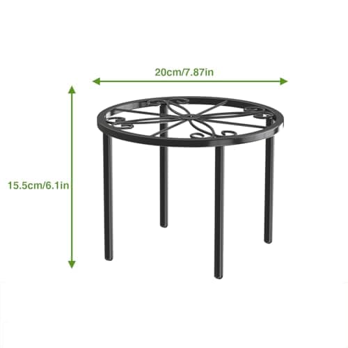 bussdis Plant Stand 1 PCS-7.9 IN Flower Pot Stand Plant Rack for Indoor and Outdoor Courtyard Gardens Black 5