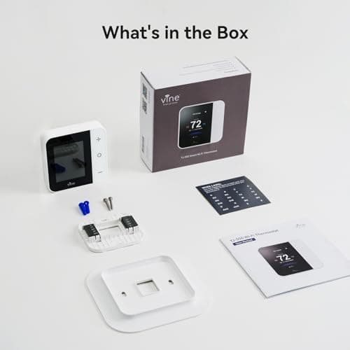 Vine Thermostat for Home with Touchscreen Color Display, WiFi Smart Thermostat Compatible with Alexa and Google Assistant, 7day/8period Programmable, Energy Saving, C-Wire Required, Screen Size 2.8" 7