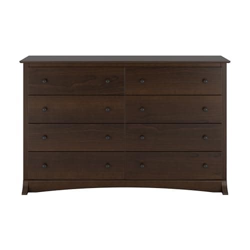 Prepac Sonoma 8 Drawer Double Dresser for Bedroom, Wide Chest of Drawers, Bedroom Furniture, Clothes Storage and Organizer, 17.25" D x 59" W x 37" H, Espresso, EDC-6338 8