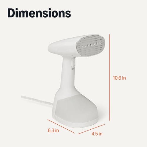 Amazon Basics Handheld Garment Steamer for Clothes, 1500W Turbo Extreme Steam, Travel Must Have with Dual Steam Modes, Auto Shut-off & Fabric Accessories, White 5
