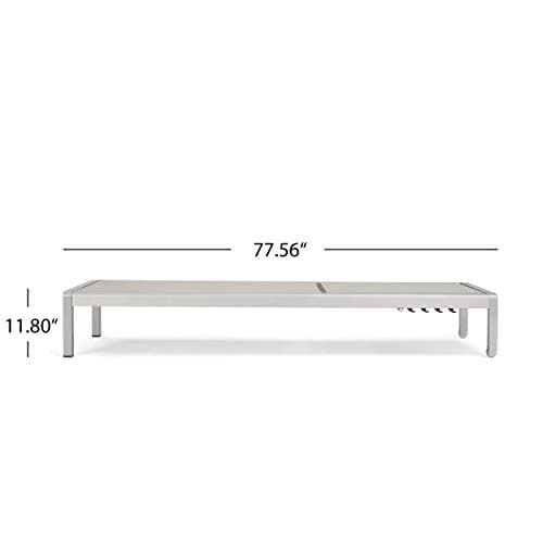 Christopher Knight Home Outdoor Aluminum Chaise Lounge, Set of 2, Grey 9