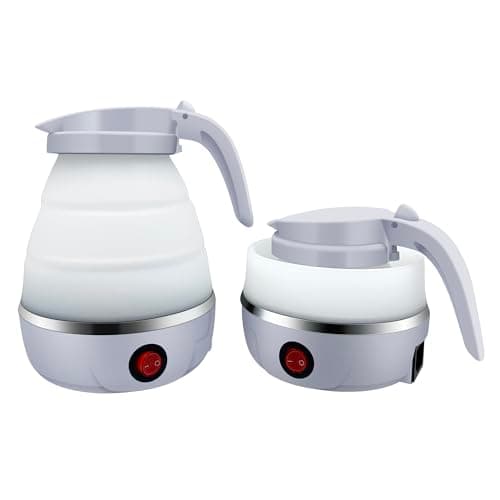 UpdateClassic 0.6L Small Travel Foldable Electric Kettle, Portable Collapsible Hot Water Boiler For Coffee Tea