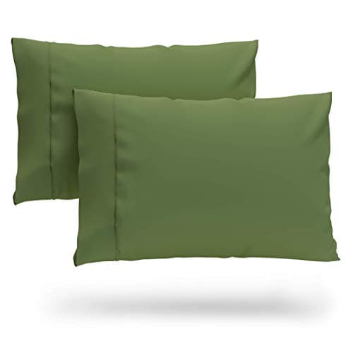 Cosy House Collection Premium Rayon Derived from Bamboo Pillowcase Set of 2 - Ultra Soft, Cooling & Breathable Bedding (King, Sage Green)
