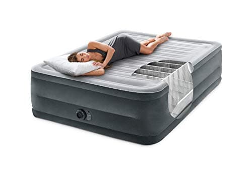 Intex 64417ED 22in Queen Dura-Beam Comfort Plush High-Rise Inflatable Air Mattress with Built in Pump for Travel and Camping, 600lb Weight Capacity 14