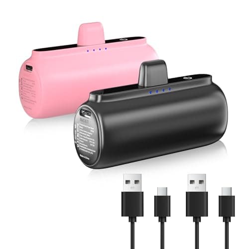 OHZHAO 2 Pack 5500mAh Portable Charger for iPhone, Upgrade Ultra-Compact 20W PD Fast Charging Cute Travel Portable Phone Charger, Mini Power Bank for iPhone 14/14Pro/13/12/11/X/8/7/6 Series