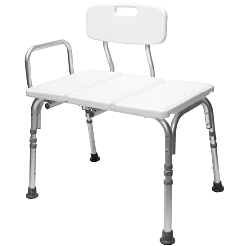 Carex Shower Bench and Shower Chair For Elderly and Disabled with Height Adjustable Legs, Tub Bench Converts to Right or Left Hand Entry, Shower Chair For Bathtub