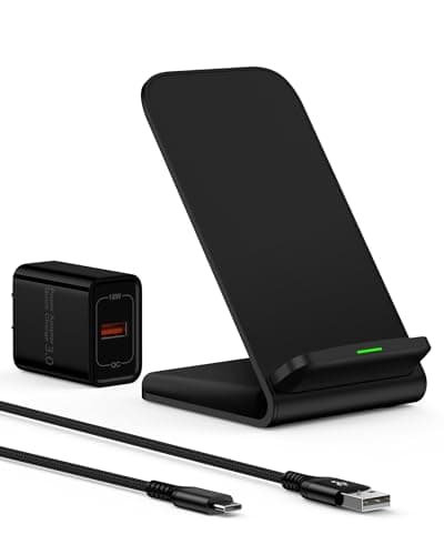 15w Android Wireless Charging Stand for Google Pixel 9 Pro XL 8 Pro 7 pro 7a 7 6 pro, QI Wireless Charger Station for Samsung Galaxy S24 S23 S25 Ultra Apple iPhone 16e 16 15 14 Power Adapter Included