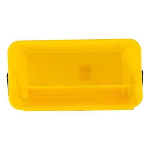 Restaurantware-Clean Tek Professional 25 Quart Cleaning Bucket with Sieve, 1 Bucket with Casters - Comfort-Grip Handle, Heavy-Duty, Yellow Plastic, for Cleaning Kitchens, Restaurants 10