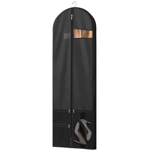 Travel Garment Bag with Zipper Pocket, Suit Bag for Suits, Dresses, Coats