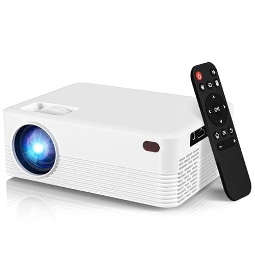 Mini Portable Projector with Wifi and Bluetooth, Native 1080P Full HD Smart Projector , 300 ANSI, Compatible with Smartphone, HDMI, USB for Home, Bedroom, Outdoor Use （White）