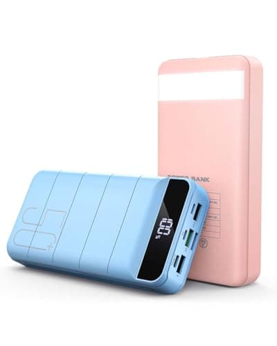 Morfec 2 Pack Black+Pink:Portable Charger Power Bank 50000mAh Fast Charging 22.5W USB C Battery Pack Charger Portable with 4 Outputs & 3 Inputs High Capacity External Battery Bank for iPhone, Samsung