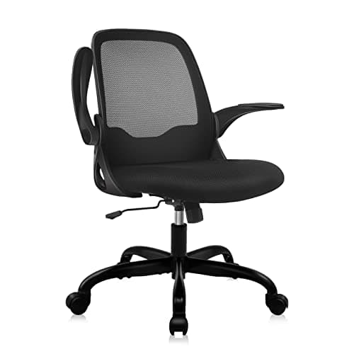 Office Chair, KERDOM Ergonomic Desk Chair, Breathable Mesh Computer Chair, Comfy Swivel Task Chair with Flip-up Armrests and Adjustable Height