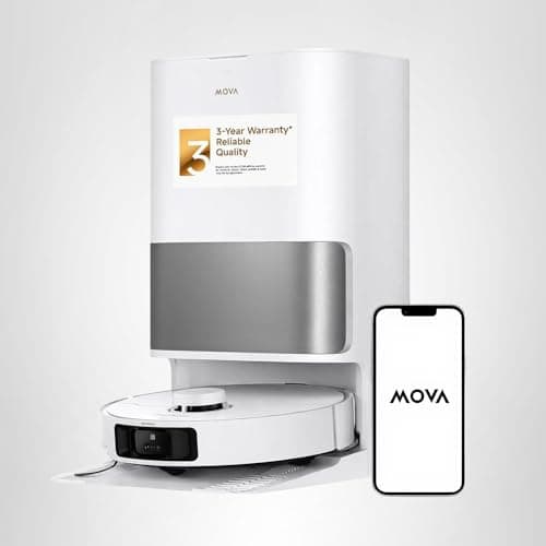 Mova P10 Pro Ultra Robot Vacuum and Mop 13,000Pa Suction, 140°F Hot Water Auto Mop Washing & Drying, Dual Spinning Extenable Mop,10.5mm Lifting for Carpet, 360°Obstacle Avoidance, App Control 8