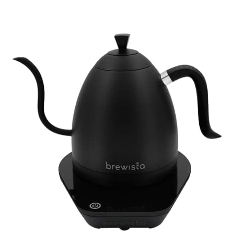 Brewista Artisan Electric Gooseneck Kettle, Water Boiler with LCD Panel, Precise Temperature Control, Fast Boiling and Keep Warm Settings for Pour-Over Coffee & Tea, Café, 1 Liter (All Black)