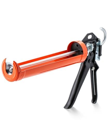 Bates- Caulking Gun, 12:1 Thrust Ratio, Black & Orange, Caulking Tool Gun, Caulk Gun No Drip, Hand Caulking Guns, Silicone Gun, Caulking Gun Tool, No Drip Caulk Gun