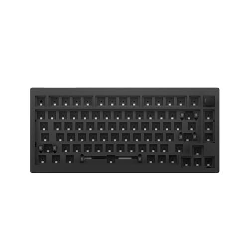 Keychron V1 Max 75% Custom Mechanical Keyboard Kit, 2.4 GHz/Bluetooth 5.1/Wired Hot-swappable Barebones Keyboard, QMK/VIA Programmable Knob with RGB Backlit for Mac Windows Linux