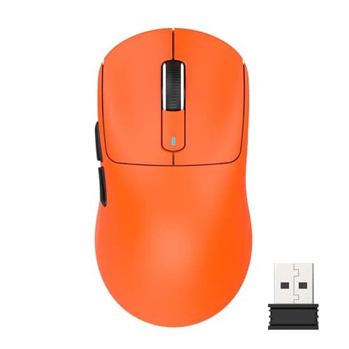 ATTACK SHARK X3 Lightweight Wireless Gaming Mouse with Tri-Mode 2.4G/USB-C Wired/Bluetooth,Up to 26K DPI, PAW3395 Optical Sensor,Kailh GM8.0 Switch,5 programmable Buttons for PC/Win/Mac(Orange)