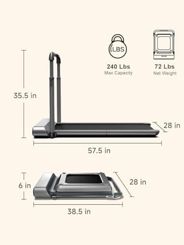 WALKINGPAD R1Pro Folding Treadmill, 2 in 1 Walking Pad Under Desk Treadmill for Home and Office, Compact Foldable Design with App Control and LED Display, Spacious Belt for Walking or Running 6